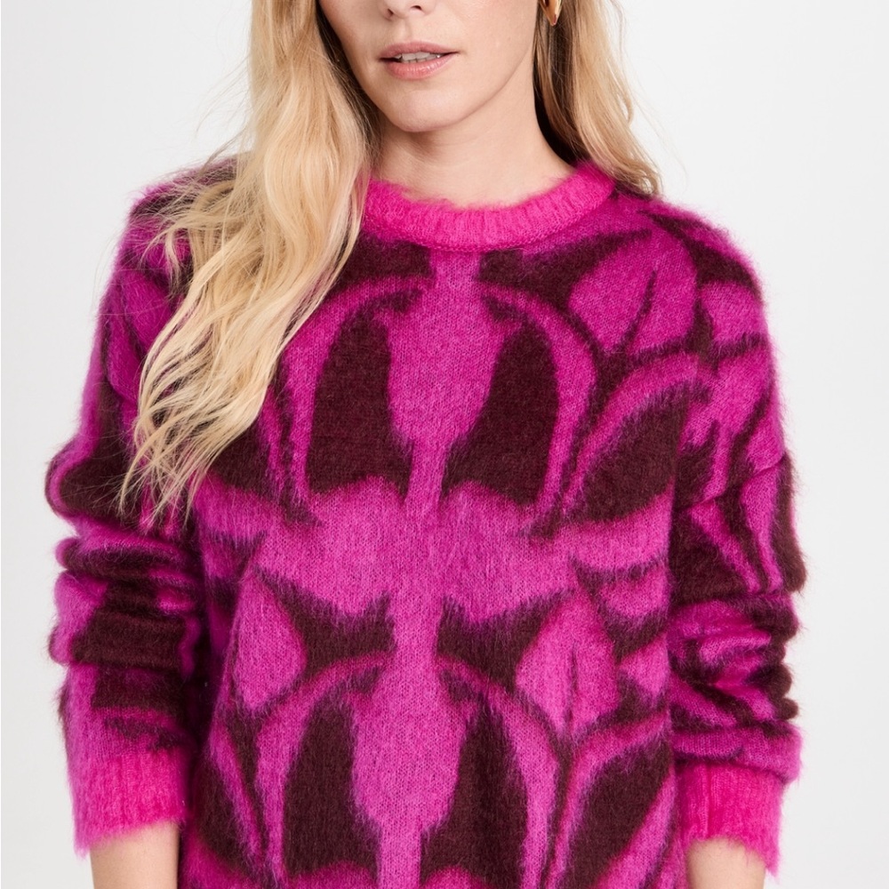 LA DoubleJ Camden Jumper - Women’s M - Fuchsia and Maroon Mohair